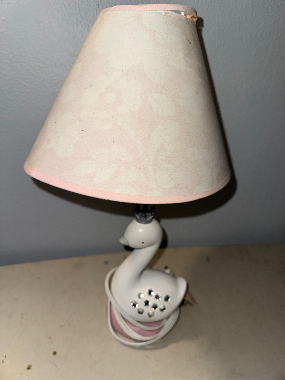 Lambs & Ivy 2015 Sparkling Princess Swan Nursery Table Lamp Little Girl’s Room